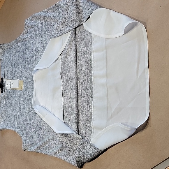 Banana Republic Factory Size PXS Gray and White Layered-Look Sleeveless Top. NEW - Picture 9 of 10